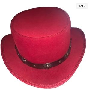 Vintage Winfield Cover CO. San Francisco Studded-Band Red Hat Size M.